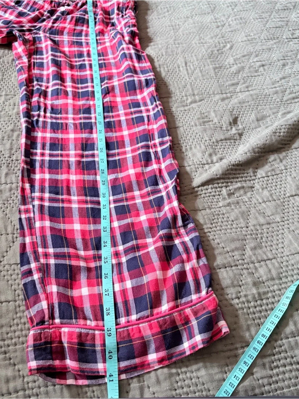 J.Crew Plaid Pajama Flannel Set Women Small Red Navy Blue Cotton NWOT